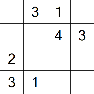 Sudoku 4x4 - Fácil