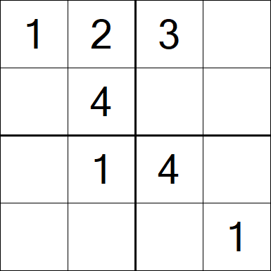 Sudoku 4x4 - Fácil