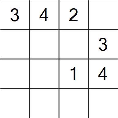 Sudoku 4x4 - Fácil