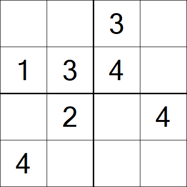 Sudoku 4x4 - Fácil