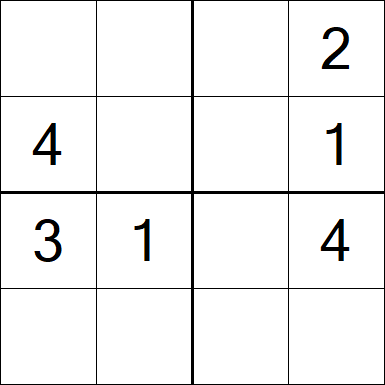 Sudoku 4x4 - Fácil