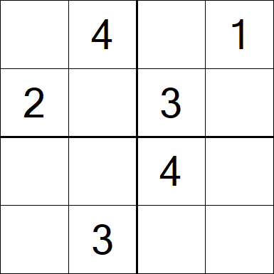 Sudoku 4x4 - Fácil