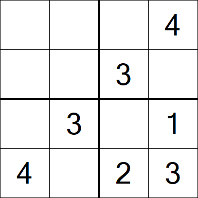 Sudoku 4x4 - Fácil