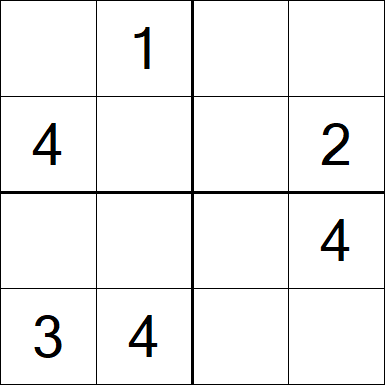 Sudoku 4x4 - Fácil