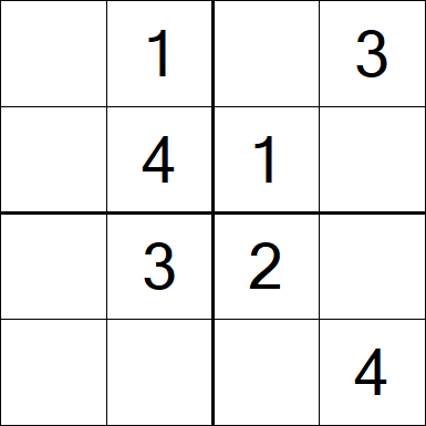 Sudoku 4x4 - Easy