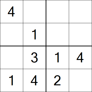 Sudoku 4x4 - Fácil