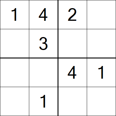 Sudoku 4x4 - Fácil