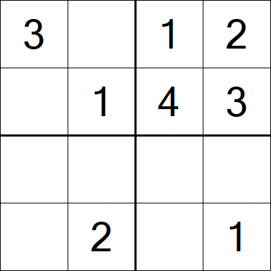 Sudoku 4x4 - Fácil
