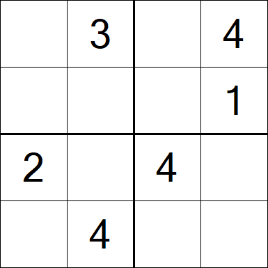 Sudoku 4x4 - Easy