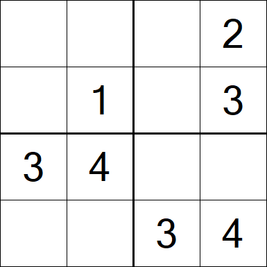 Sudoku 4x4 - Fácil