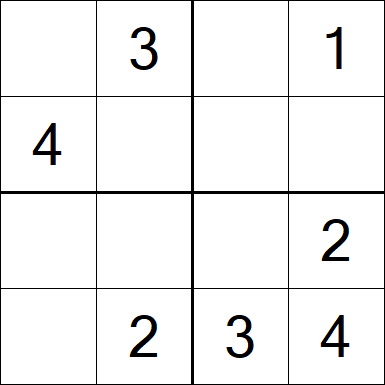 Sudoku 4x4 - Fácil