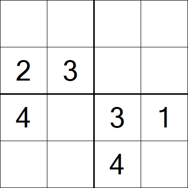 Sudoku 4x4 - Fácil