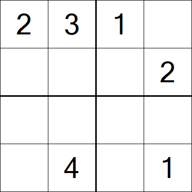 Sudoku 4x4 - Easy