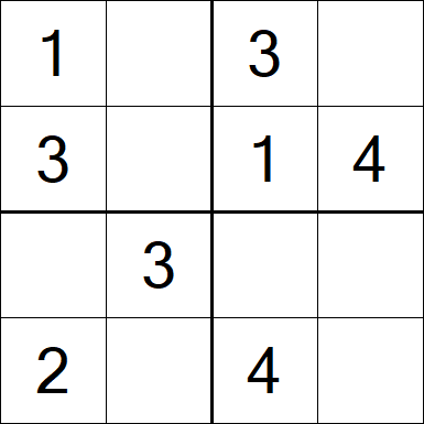 Sudoku 4x4 - Fácil