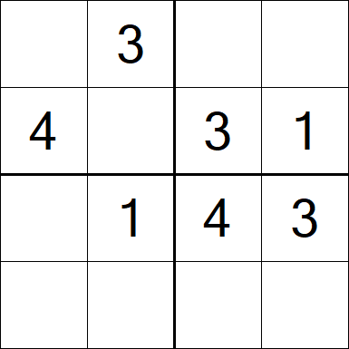Sudoku 4x4 - Fácil