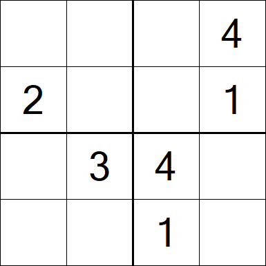 Sudoku 4x4 - Fácil