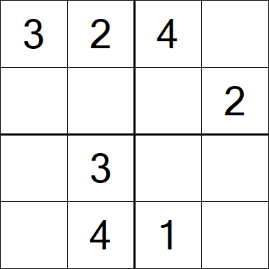 Sudoku 4x4 - Fácil