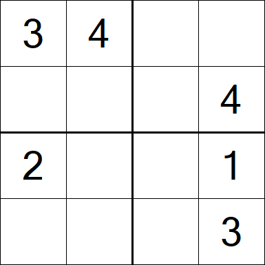 Sudoku 4x4 - Fácil