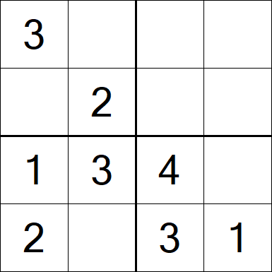 Sudoku 4x4 - Fácil