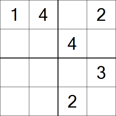 Sudoku 4x4 - Fácil
