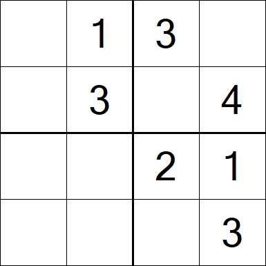 Sudoku 4x4 - Easy