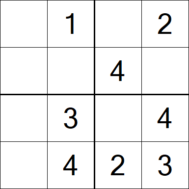 Sudoku 4x4 - Fácil