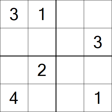 Sudoku 4x4 - Fácil