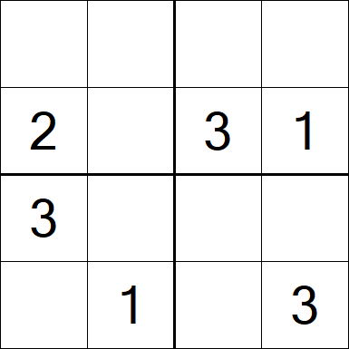 Sudoku 4x4 - Fácil