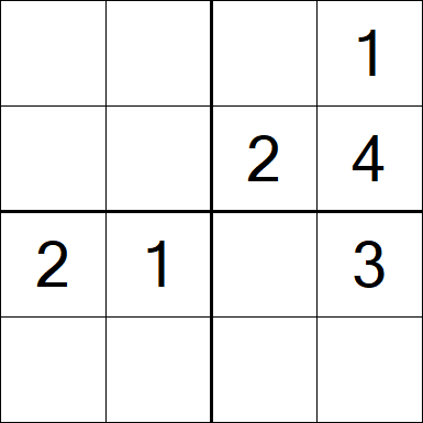 Sudoku 4x4 - Fácil
