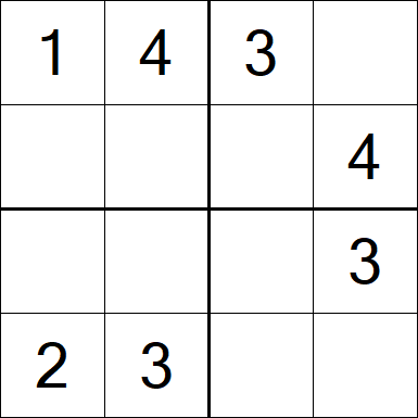 Sudoku 4x4 - Fácil