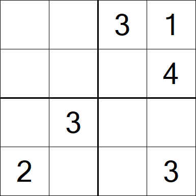 Sudoku 4x4 - Fácil