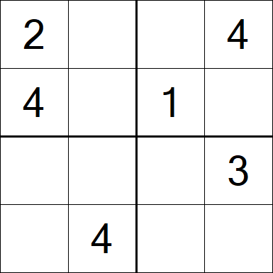 Sudoku 4x4 - Fácil