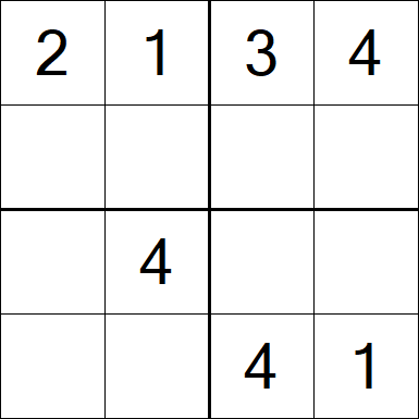 Sudoku 4x4 - Simple