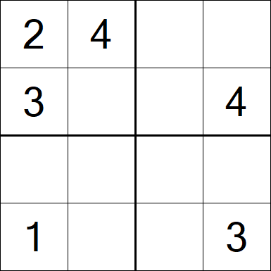 Sudoku 4x4 - Fácil