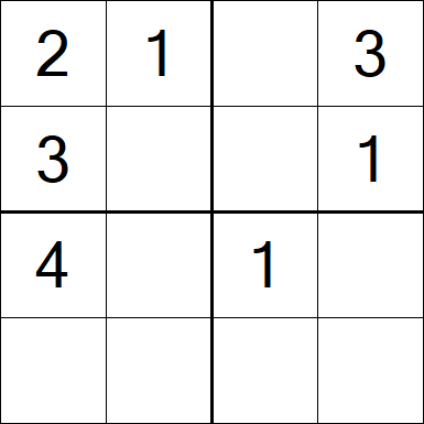 Sudoku 4x4 - Fácil