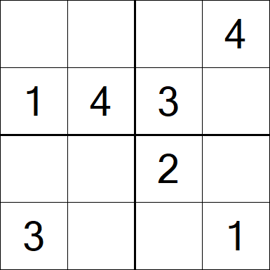 Sudoku 4x4 - Fácil
