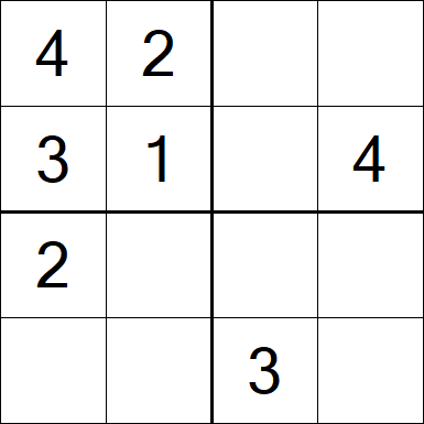 Sudoku 4x4 - Fácil