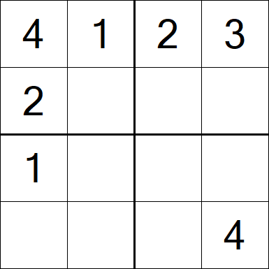 Sudoku 4x4 - Fácil