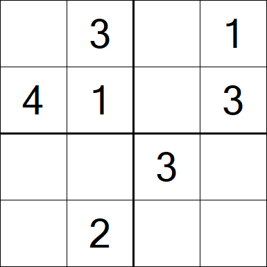 Sudoku 4x4 - Fácil