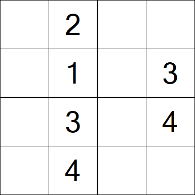 Sudoku 4x4 - Fácil