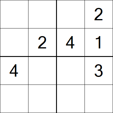 Sudoku 4x4 - Fácil