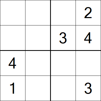 Sudoku 4x4 - Einfach