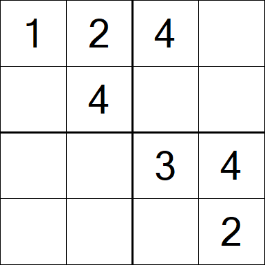 Sudoku 4x4 - Fácil