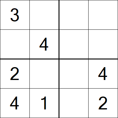 Sudoku 4x4 - Fácil