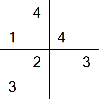 Sudoku 4x4 - Fácil
