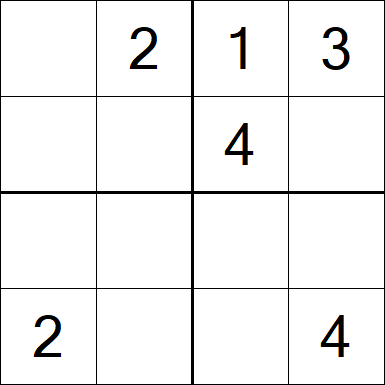 Sudoku 4x4 - Simple