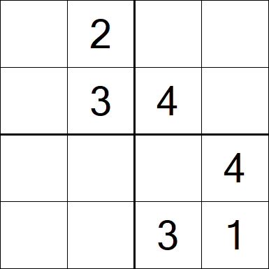 Sudoku 4x4 - Fácil