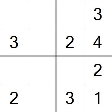 Sudoku 4x4 - Fácil