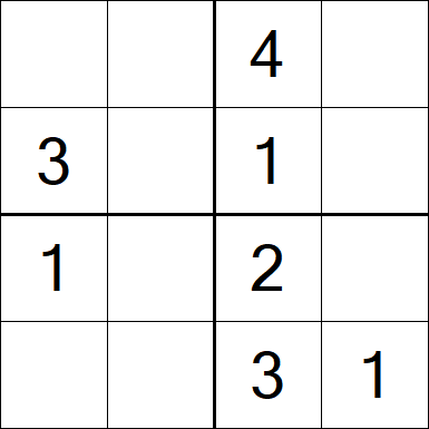 Sudoku 4x4 - Fácil