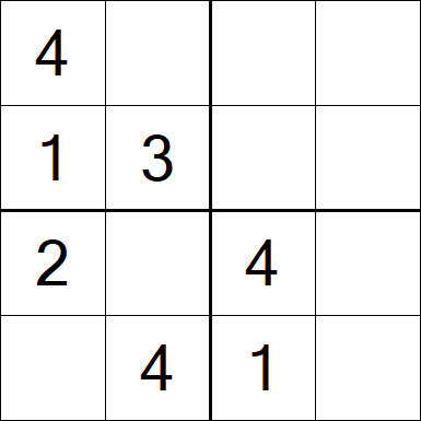 Sudoku 4x4 - Fácil